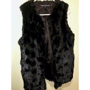 French Connection Black Faux Fur Vest Size 4